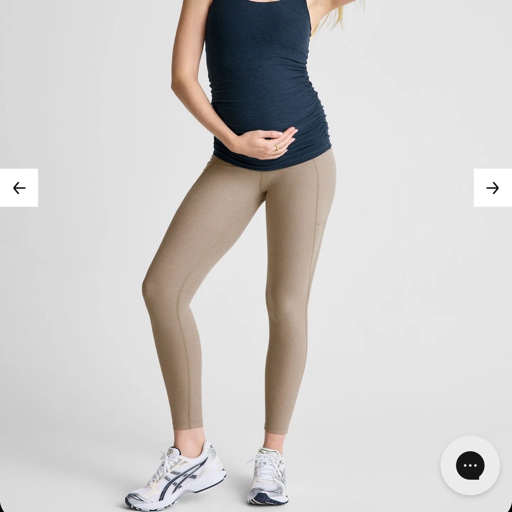 Beyond Yoga Maternity Tan Leggings
